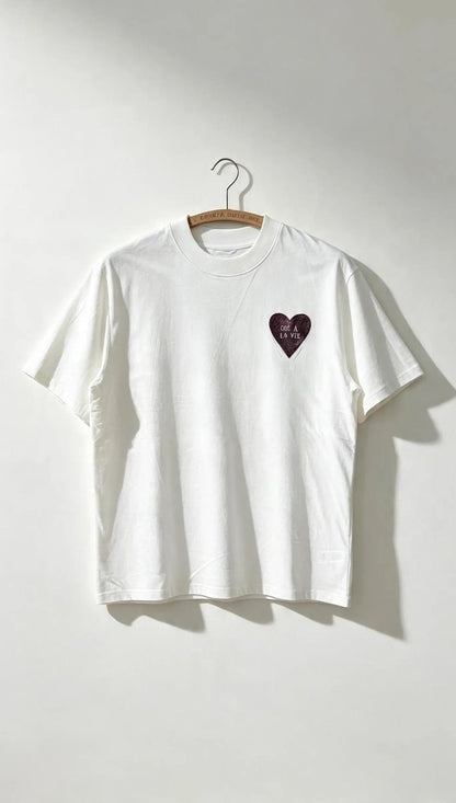 Teeshirt oversize en linogravure - "Ode à la vie" - Couleur Violet - Taille XL