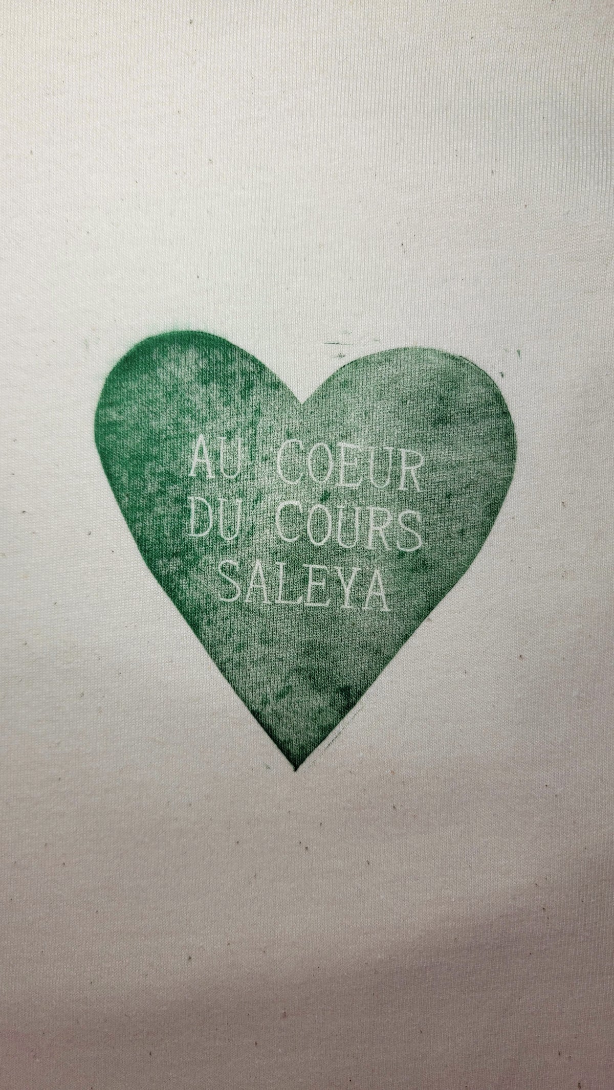 Teeshirt oversize en linogravure - "Au cœur du cours Saleya" - Couleur Vert Foncé - Taille L