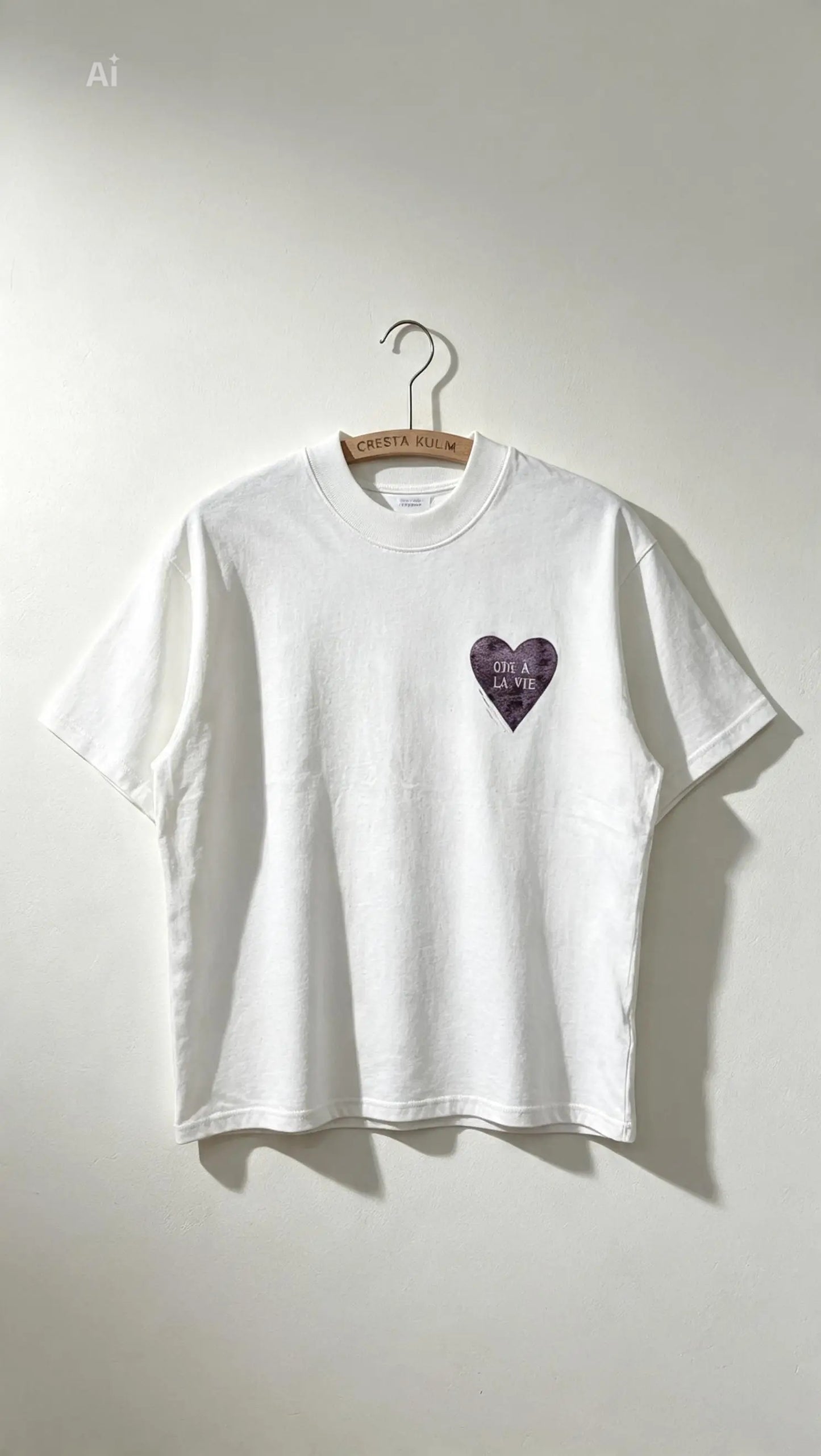 Teeshirt oversize en linogravure - "Ode à la vie" - Couleur Violet - Taille XS