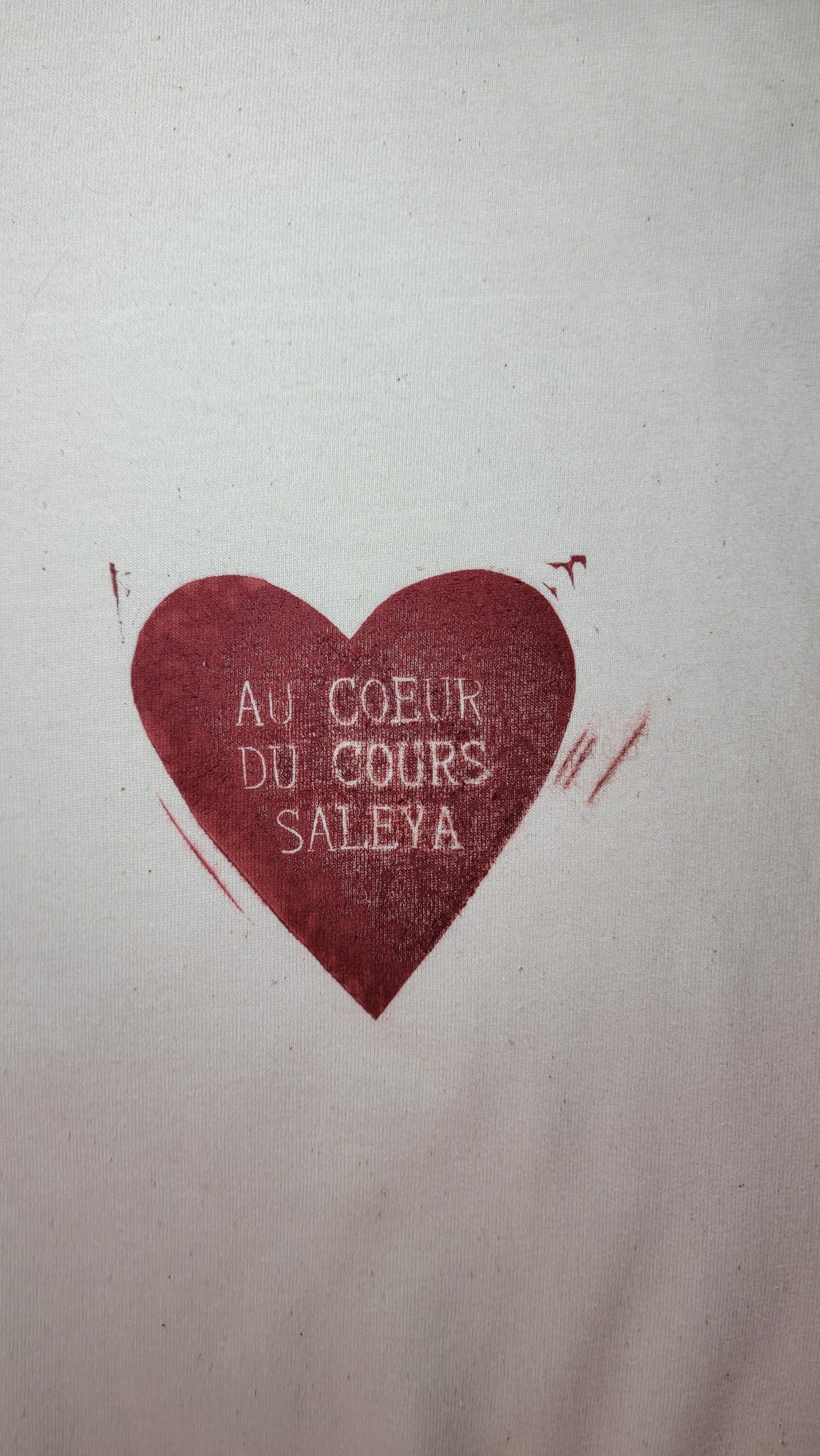 Teeshirt oversize en linogravure - "Au cœur du cours Saleya" - Couleur Rouge brique  - Taille L