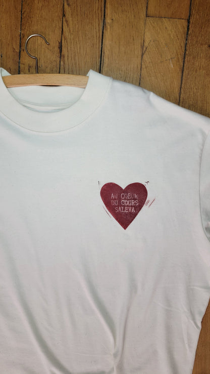 Teeshirt oversize en linogravure - "Au cœur du cours Saleya" - Couleur Rouge brique  - Taille L
